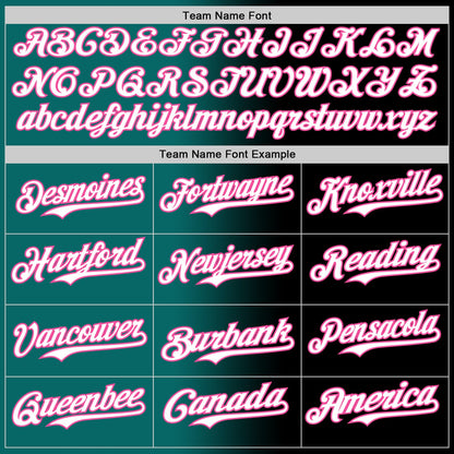 Custom Black White Teal-Pink Authentic Gradient Fashion Baseball Jersey - Sky-Custom