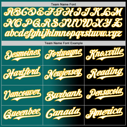 Custom Black White Teal-Gold Authentic Gradient Fashion Baseball Jersey - Sky-Custom