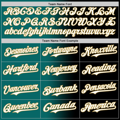 Custom Black White Teal-Old Gold Authentic Gradient Fashion Baseball Jersey - Sky-Custom