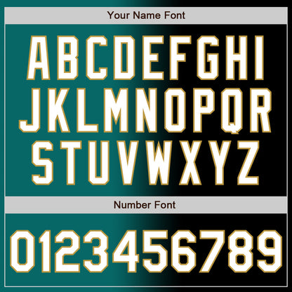 Custom Black White Teal-Old Gold Authentic Gradient Fashion Baseball Jersey - Sky-Custom