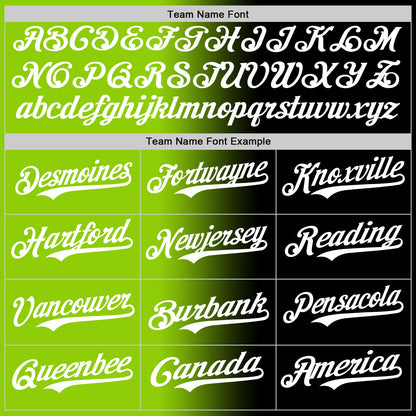 Custom Black White-Neon Green Authentic Gradient Fashion Baseball Jersey - Sky-Custom