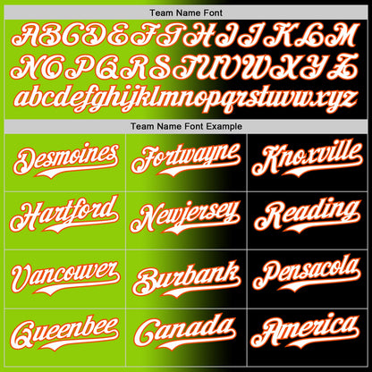 Custom Black White Neon Green-Orange Authentic Gradient Fashion Baseball Jersey - Sky-Custom