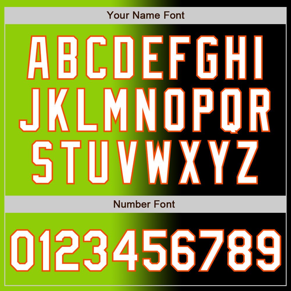 Custom Black White Neon Green-Orange Authentic Gradient Fashion Baseball Jersey - Sky-Custom
