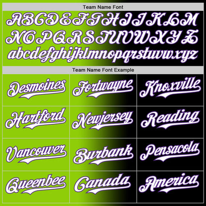 Custom Black Purple Neon Green-White Authentic Gradient Fashion Baseball Jersey - Sky-Custom