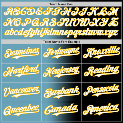 Custom Black White Shadow Blue-Gold Authentic Gradient Fashion Baseball Jersey - Sky-Custom
