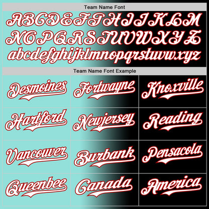 Custom Black White Ice Blue-Red Authentic Gradient Fashion Baseball Jersey - Sky-Custom