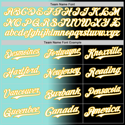 Custom Black White Ice Blue-Gold Authentic Gradient Fashion Baseball Jersey - Sky-Custom