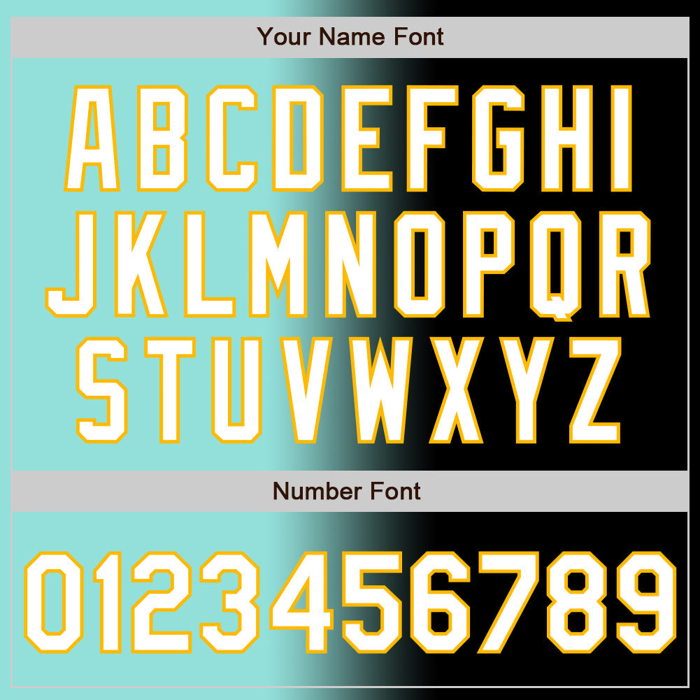 Custom Black White Ice Blue-Gold Authentic Gradient Fashion Baseball Jersey - Sky-Custom