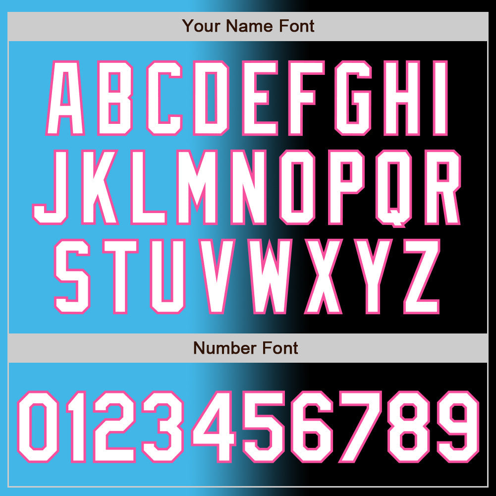 Custom Black White Sky Blue-Pink Authentic Gradient Fashion Baseball Jersey - Sky-Custom