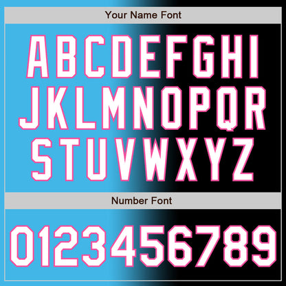 Custom Black White Sky Blue-Pink Authentic Gradient Fashion Baseball Jersey - Sky-Custom
