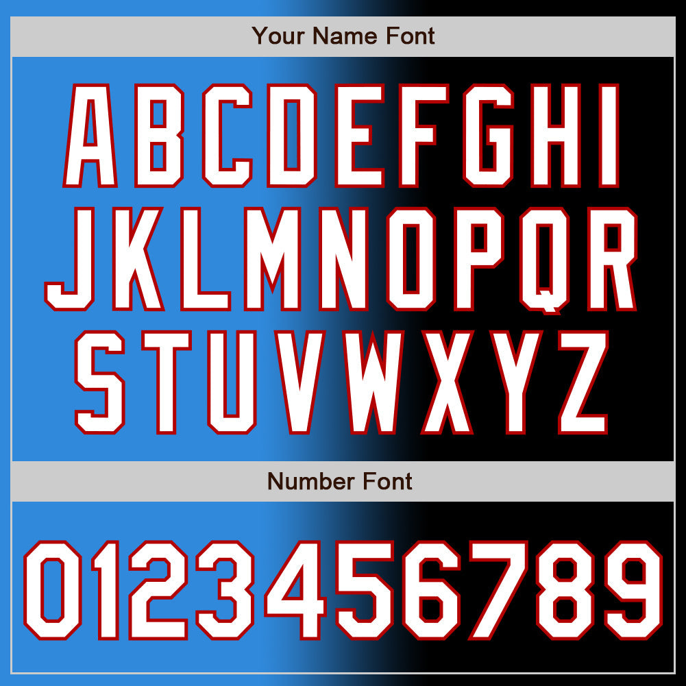 Custom Black White Electric Blue-Red Authentic Gradient Fashion Baseball Jersey - Sky-Custom