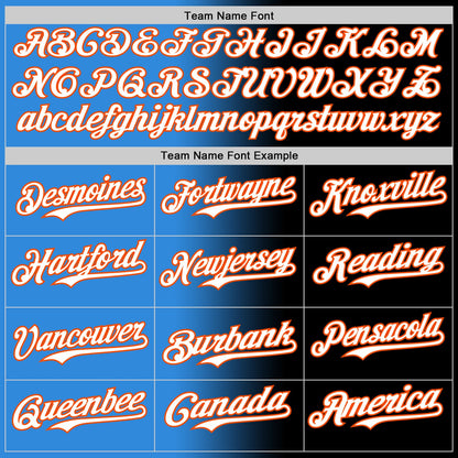 Custom Black White Electric Blue-Orange Authentic Gradient Fashion Baseball Jersey - Sky-Custom