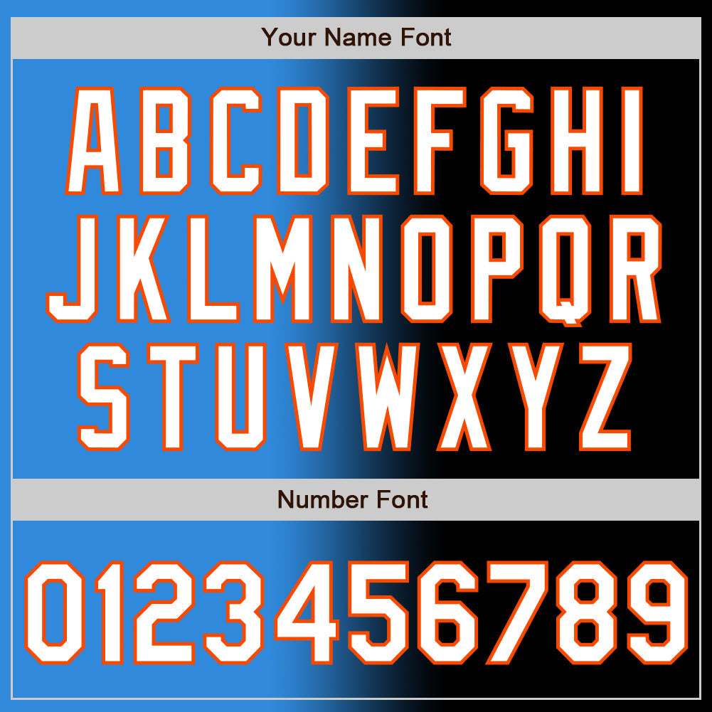 Custom Black White Electric Blue-Orange Authentic Gradient Fashion Baseball Jersey - Sky-Custom