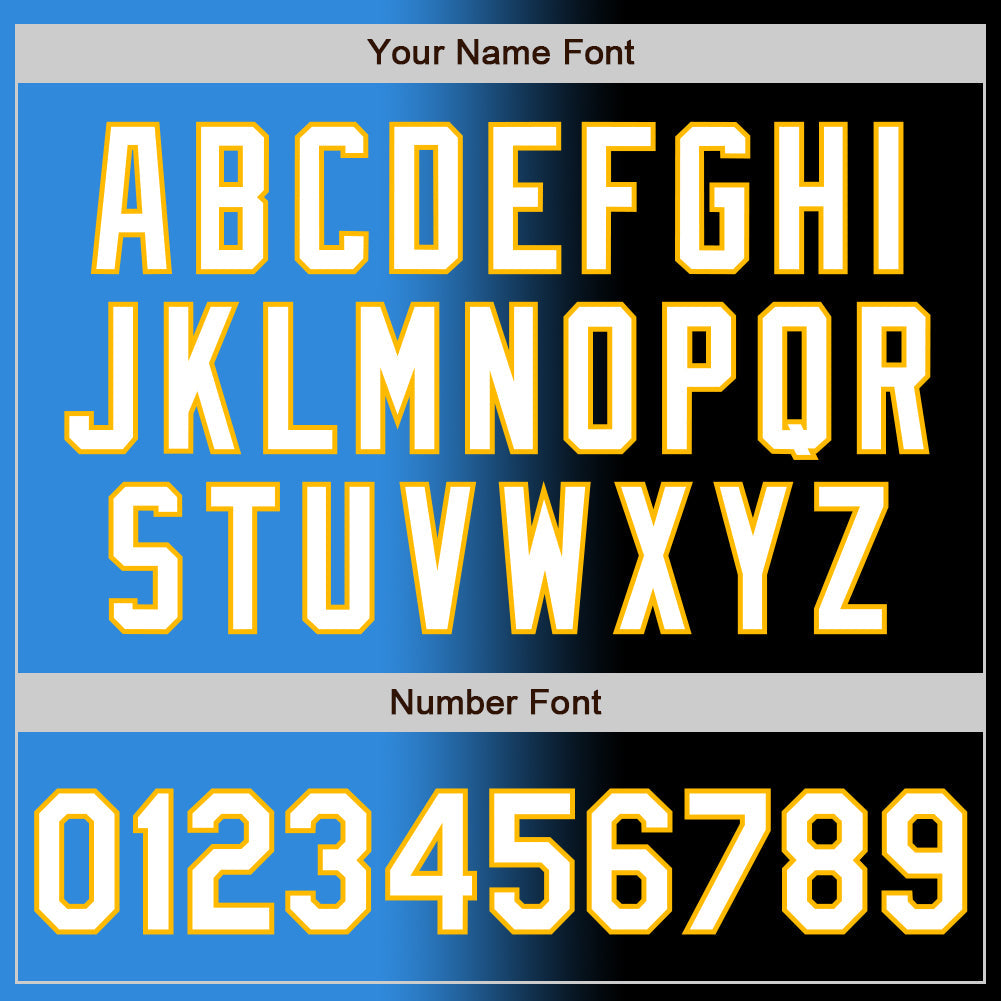 Custom Black White Electric Blue-Gold Authentic Gradient Fashion Baseball Jersey - Sky-Custom