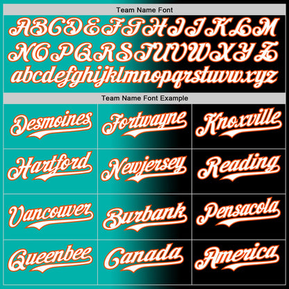 Custom Black White Aqua-Orange Authentic Gradient Fashion Baseball Jersey - Sky-Custom