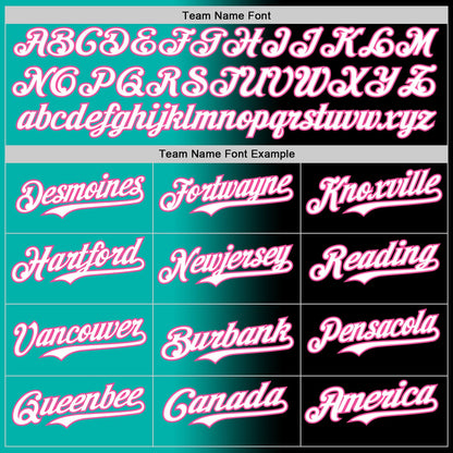 Custom Black White Aqua-Pink Authentic Gradient Fashion Baseball Jersey - Sky-Custom