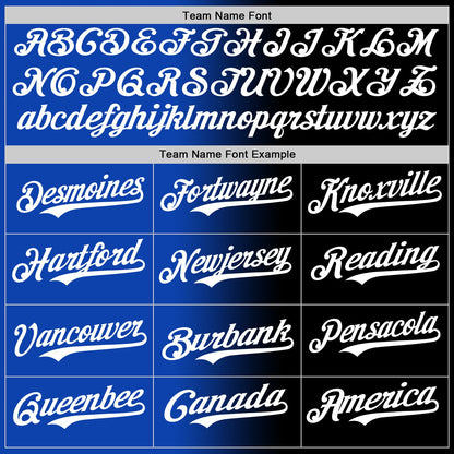 Custom Black White-Thunder Blue Authentic Gradient Fashion Baseball Jersey - Sky-Custom