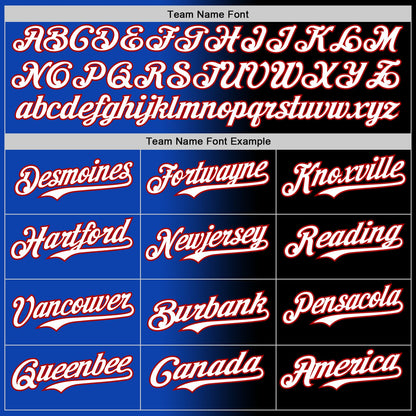 Custom Black White Thunder Blue-Red Authentic Gradient Fashion Baseball Jersey - Sky-Custom