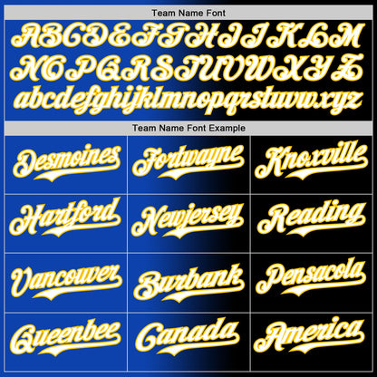 Custom Black White Thunder Blue-Yellow Authentic Gradient Fashion Baseball Jersey - Sky-Custom