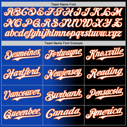 Custom Black White Thunder Blue-Orange Authentic Gradient Fashion Baseball Jersey - Sky-Custom