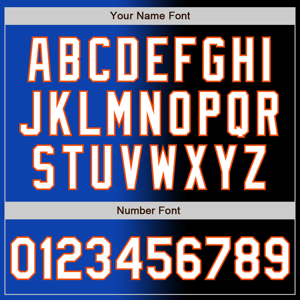 Custom Black White Thunder Blue-Orange Authentic Gradient Fashion Baseball Jersey - Sky-Custom