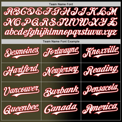 Custom Black White Olive-Red Authentic Gradient Fashion Baseball Jersey - Sky-Custom