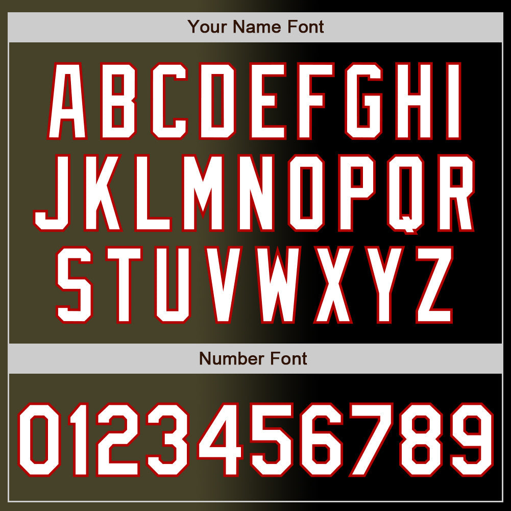 Custom Black White Olive-Red Authentic Gradient Fashion Baseball Jersey - Sky-Custom