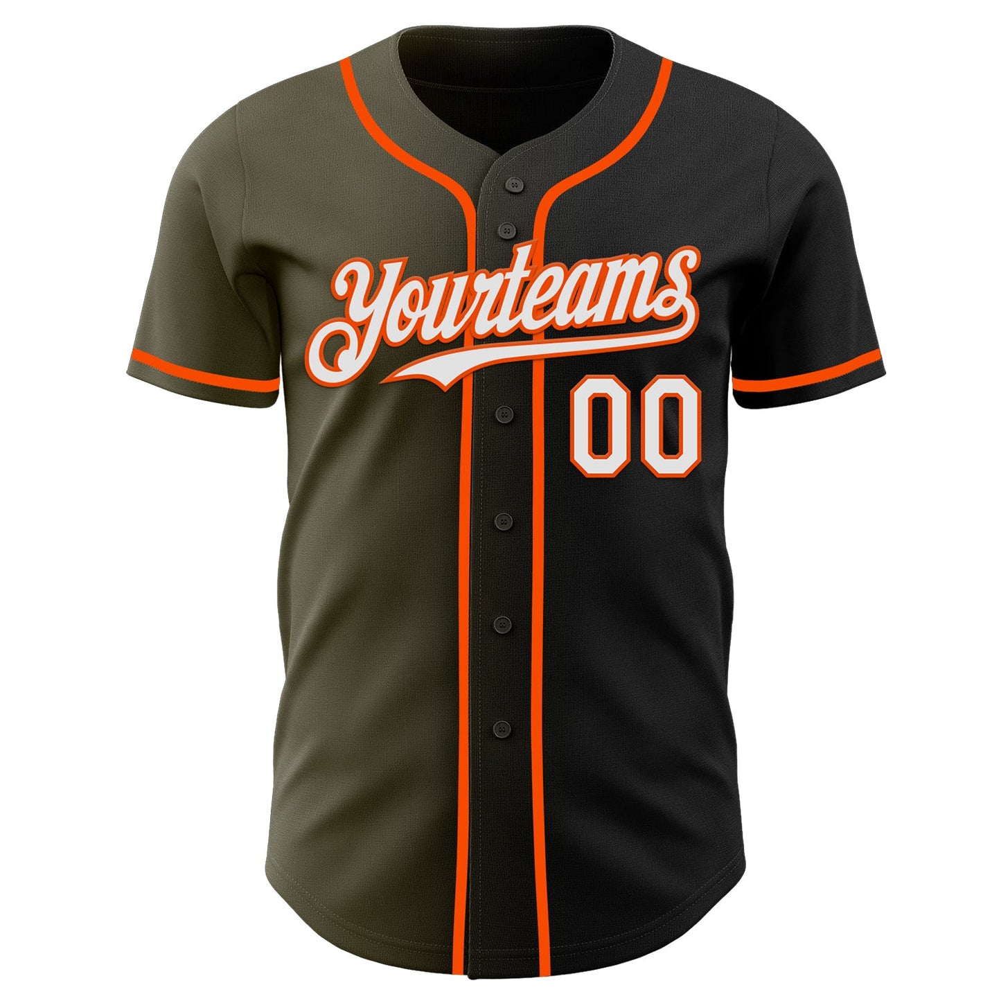 Custom Black White Olive-Orange Authentic Gradient Fashion Baseball Jersey - Sky-Custom