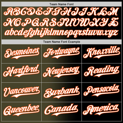 Custom Black White Olive-Orange Authentic Gradient Fashion Baseball Jersey - Sky-Custom
