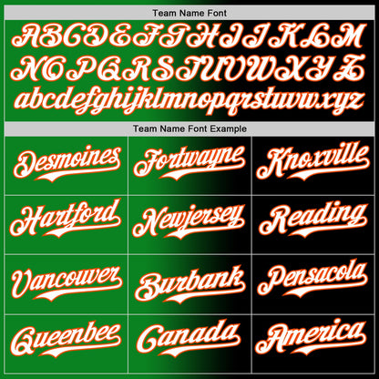 Custom Black White Grass Green-Orange Authentic Gradient Fashion Baseball Jersey - Sky-Custom