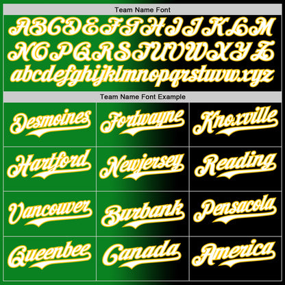 Custom Black White Grass Green-Yellow Authentic Gradient Fashion Baseball Jersey - Sky-Custom