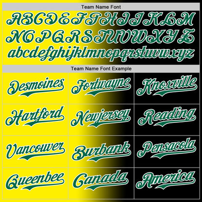 Custom Black Kelly Green Light Yellow-White Authentic Gradient Fashion Baseball Jersey - Sky-Custom