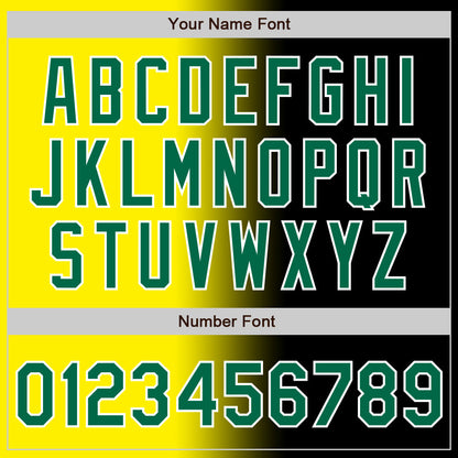 Custom Black Kelly Green Light Yellow-White Authentic Gradient Fashion Baseball Jersey - Sky-Custom