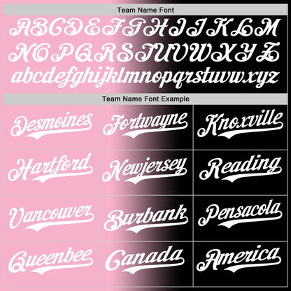 Custom Black White-Light Pink Authentic Gradient Fashion Baseball Jersey - Sky-Custom