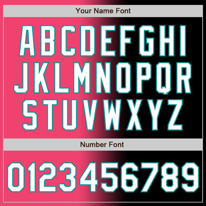 Custom Black White Neon Pink-Teal Authentic Gradient Fashion Baseball Jersey - Sky-Custom