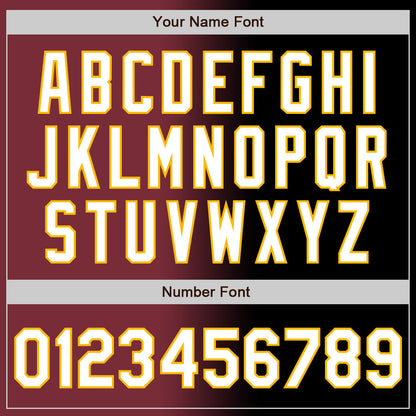 Custom Black White Burgundy-Gold Authentic Gradient Fashion Baseball Jersey - Sky-Custom