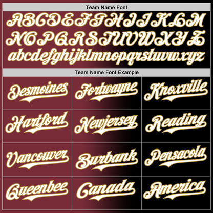 Custom Black White Burgundy-Old Gold Authentic Gradient Fashion Baseball Jersey - Sky-Custom