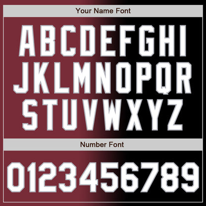 Custom Black White Burgundy-Gray Authentic Gradient Fashion Baseball Jersey - Sky-Custom