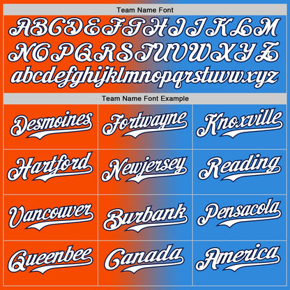 Custom Electric Blue White Orange-Navy Authentic Gradient Fashion Baseball Jersey - Sky-Custom