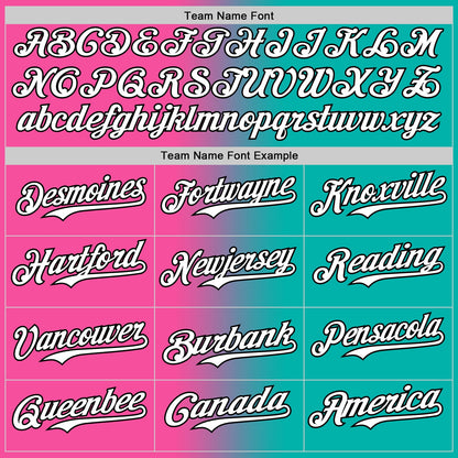 Custom Aqua White Pink-Black Authentic Gradient Fashion Baseball Jersey - Sky-Custom