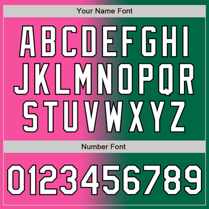 Custom Kelly Green White Pink-Black Authentic Gradient Fashion Baseball Jersey - Sky-Custom