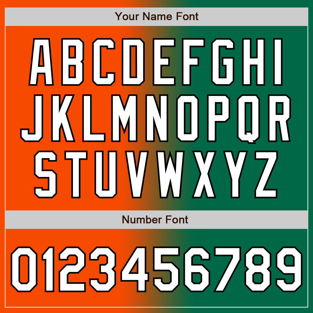 Custom Kelly Green White Orange-Black Authentic Gradient Fashion Baseball Jersey - Sky-Custom