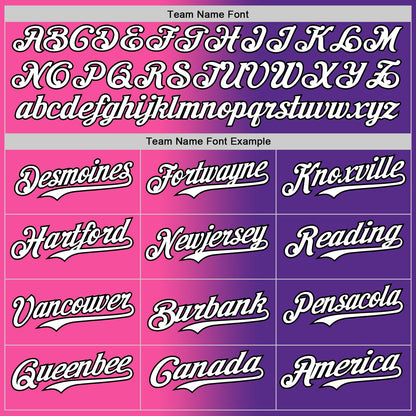 Custom Purple White Pink-Black Authentic Gradient Fashion Baseball Jersey - Sky-Custom
