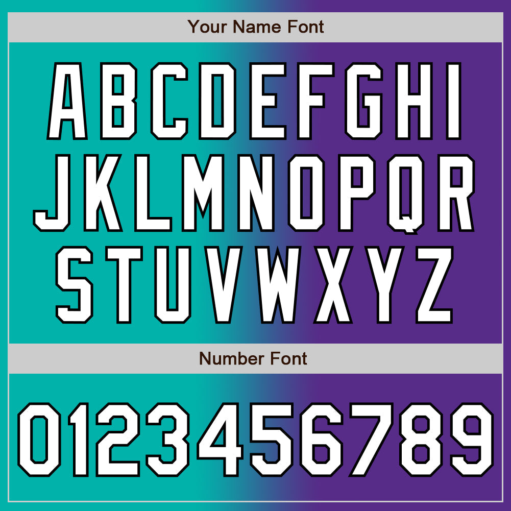 Custom Purple White Aqua-Black Authentic Gradient Fashion Baseball Jersey - Sky-Custom