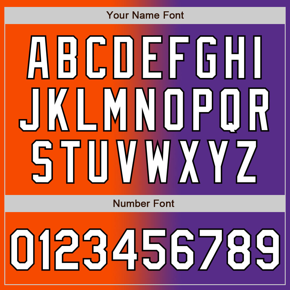 Custom Purple White Orange-Black Authentic Gradient Fashion Baseball Jersey - Sky-Custom