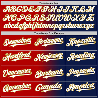 Custom Navy White Red-Old Gold Authentic Gradient Fashion Baseball Jersey - Sky-Custom