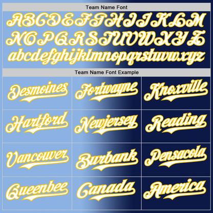 Custom Navy White Light Blue-Yellow Authentic Gradient Fashion Baseball Jersey - Sky-Custom