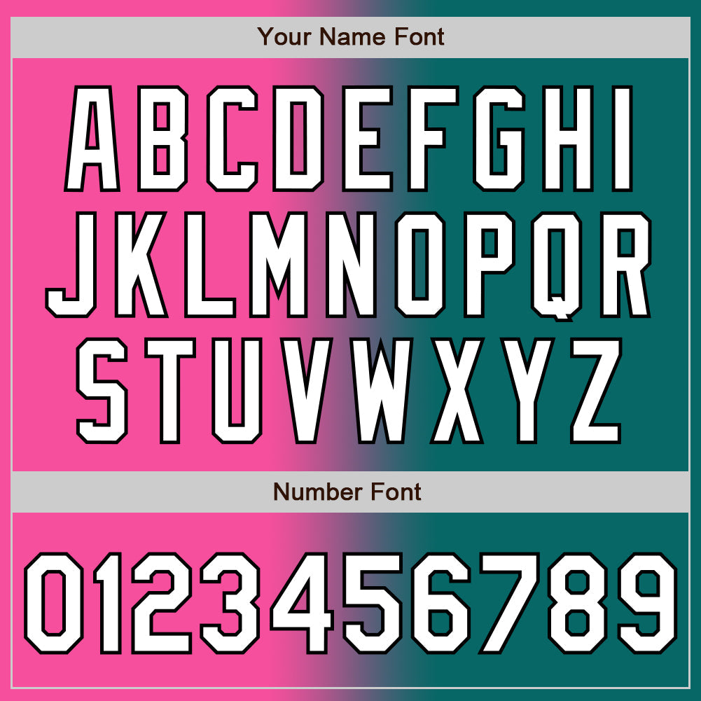 Custom Teal White Pink-Black Authentic Gradient Fashion Baseball Jersey - Sky-Custom