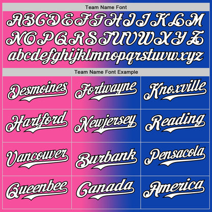 Custom Thunder Blue White Pink-Black Authentic Gradient Fashion Baseball Jersey - Sky-Custom