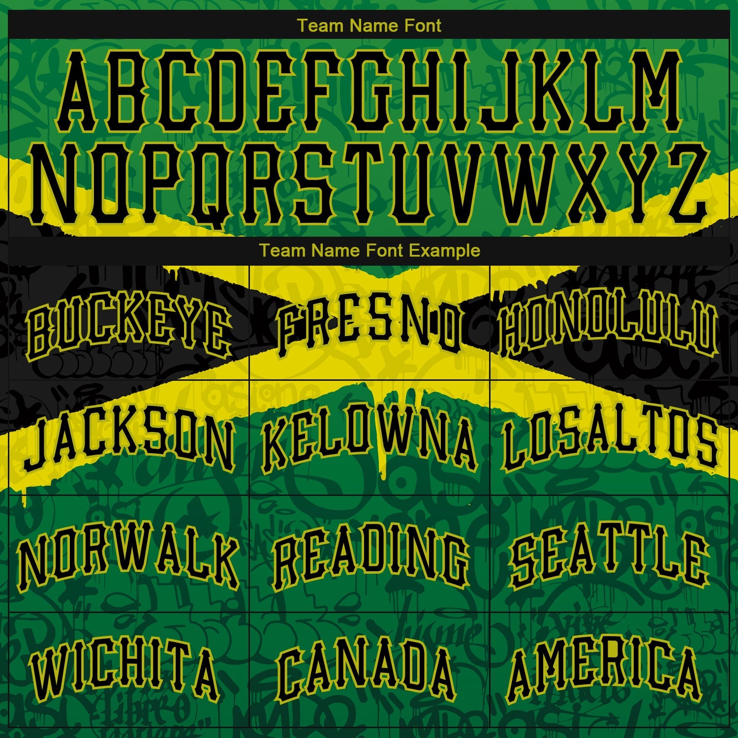 Custom Graffiti Pattern Black-Green 3D Jamaica Authentic Baseball Jersey - Sky-Custom